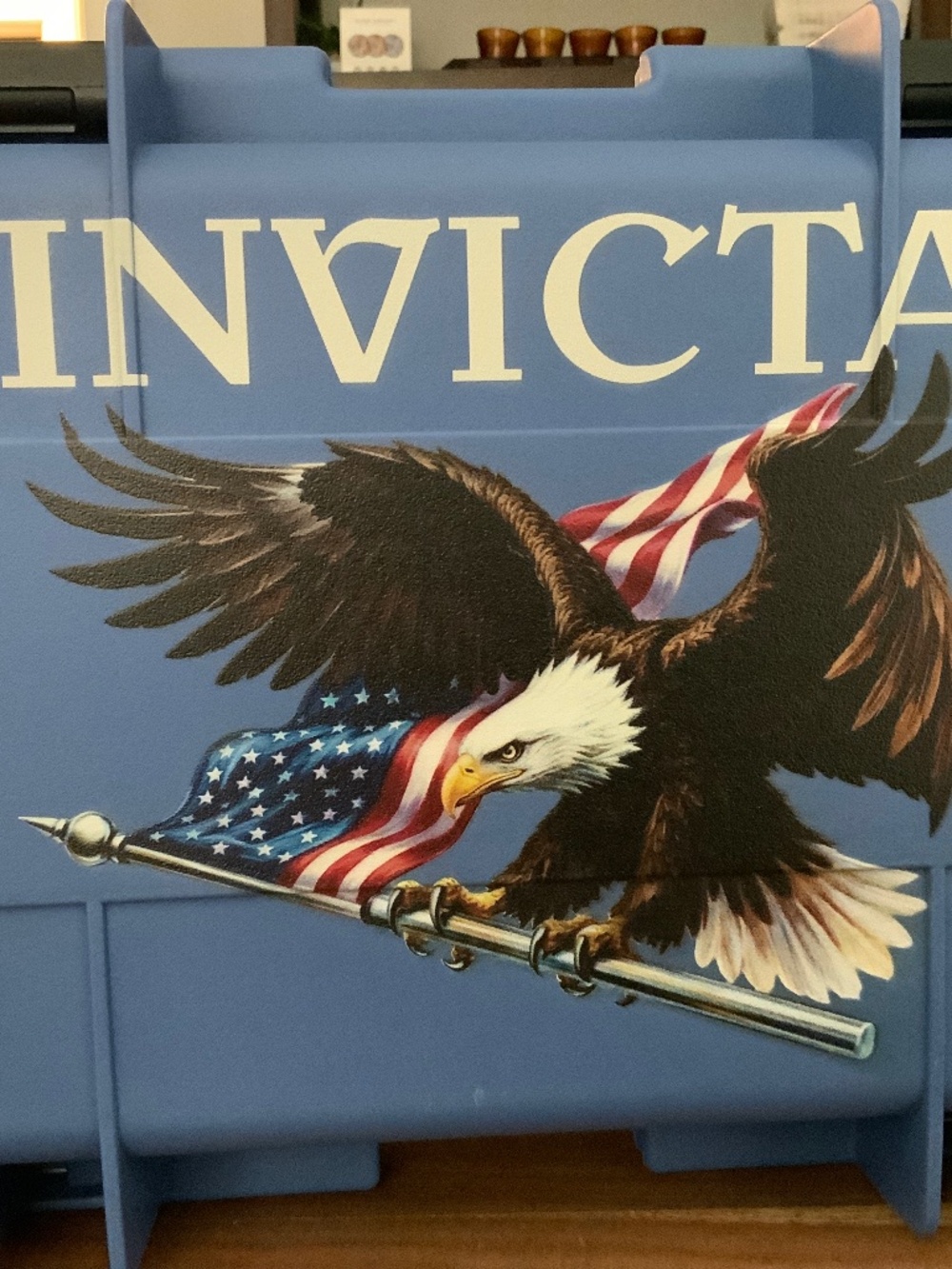 Invicta Blue Hard Watch Case, 8-12 Watch Capacity, Plastic & Foam Inserts